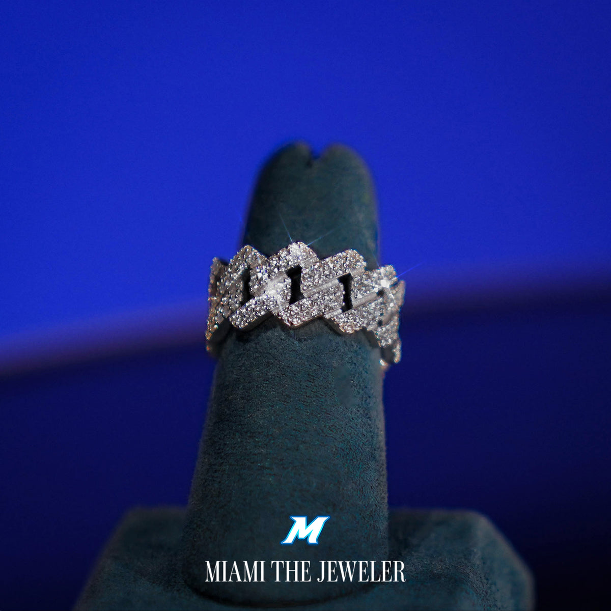 Moissanite Cuban Prong Ring - Miami The Jeweler