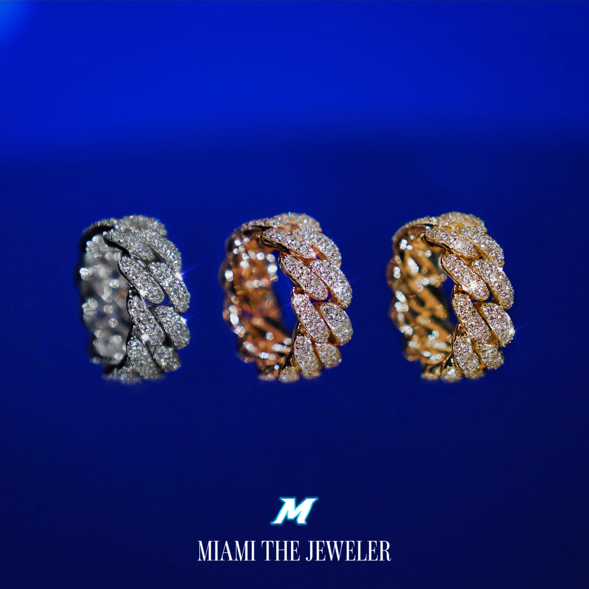 Moissanite Miami Cuban Ring - Miami The Jeweler