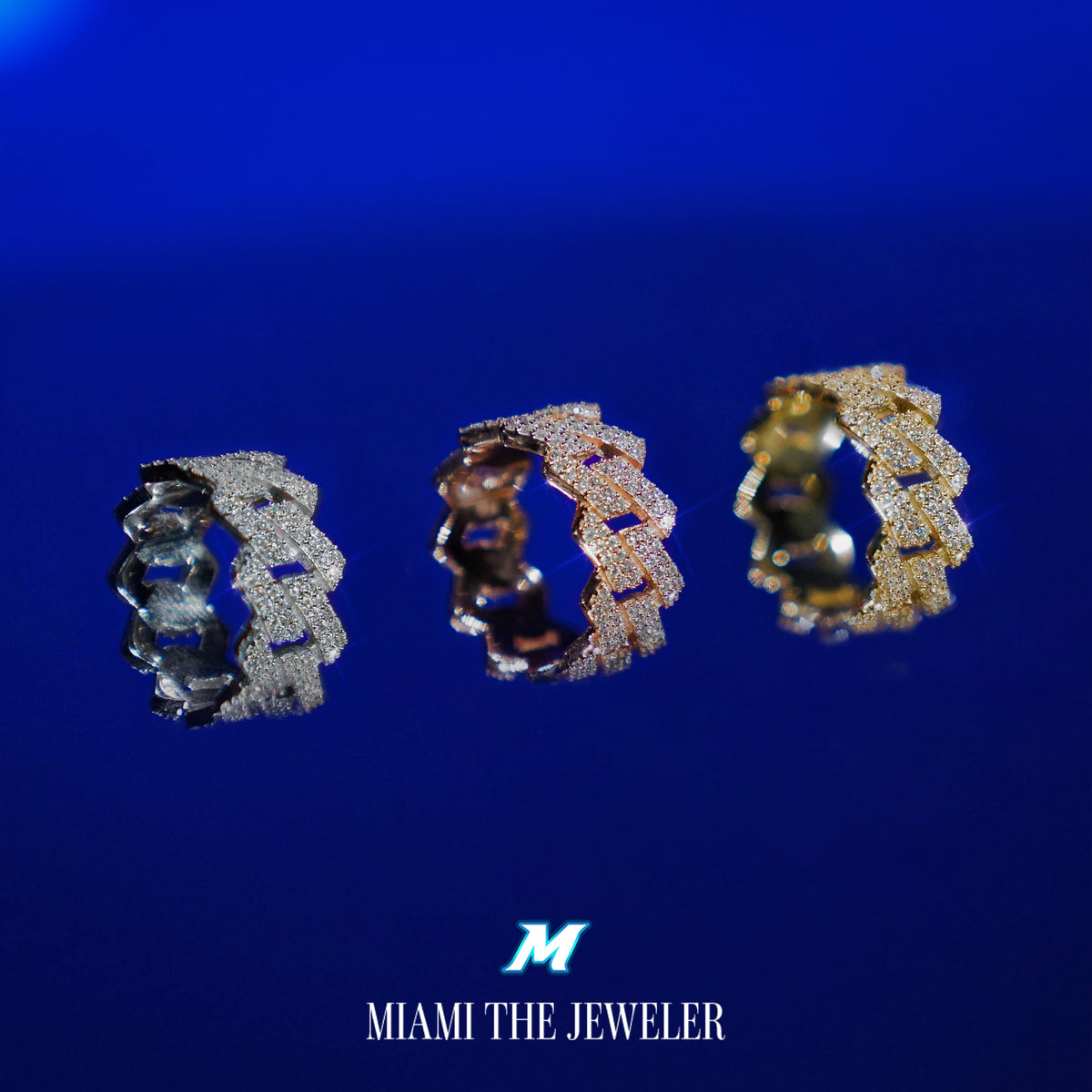 Moissanite Cuban Prong Ring - Miami The Jeweler