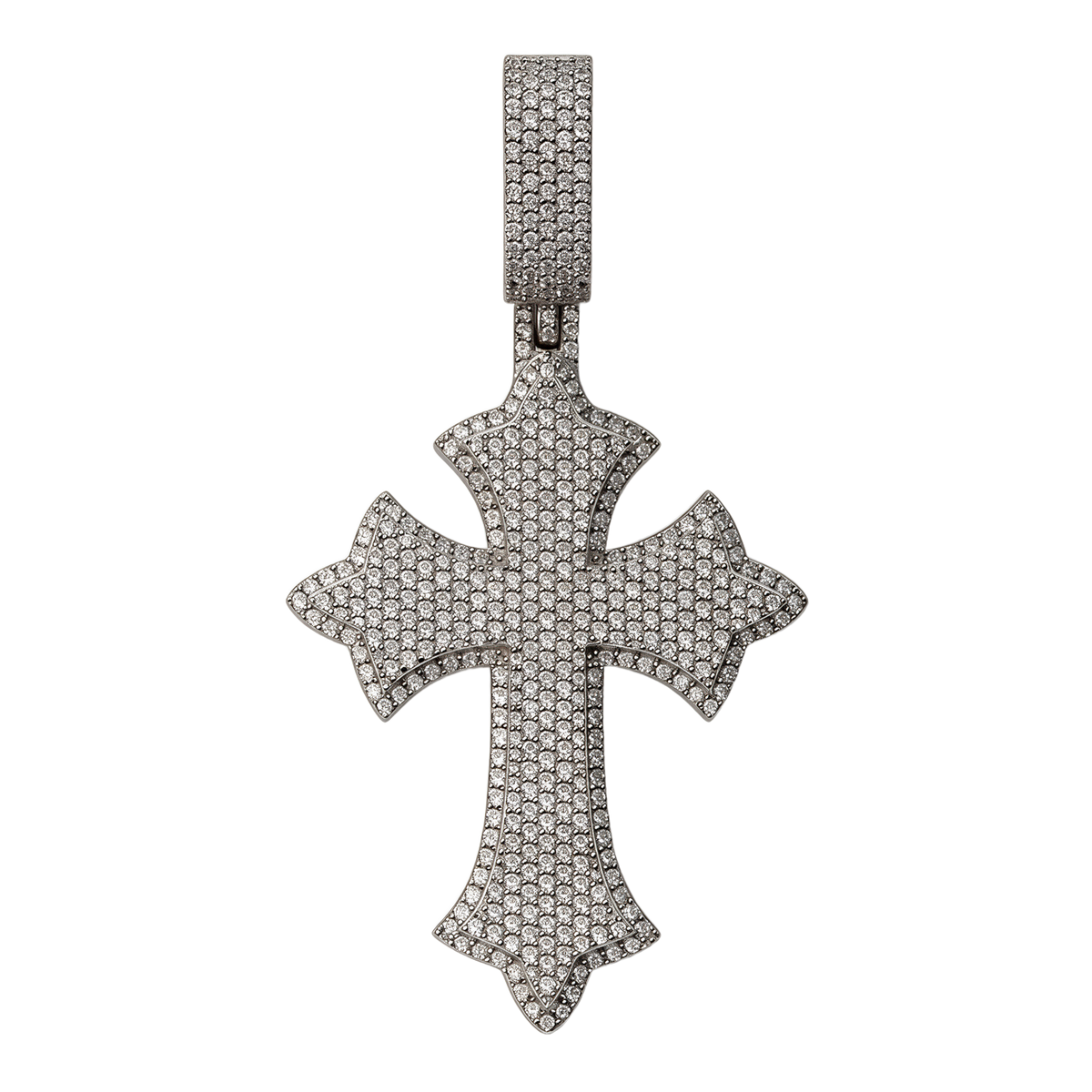 Moissanite Chrome Cross Pendant