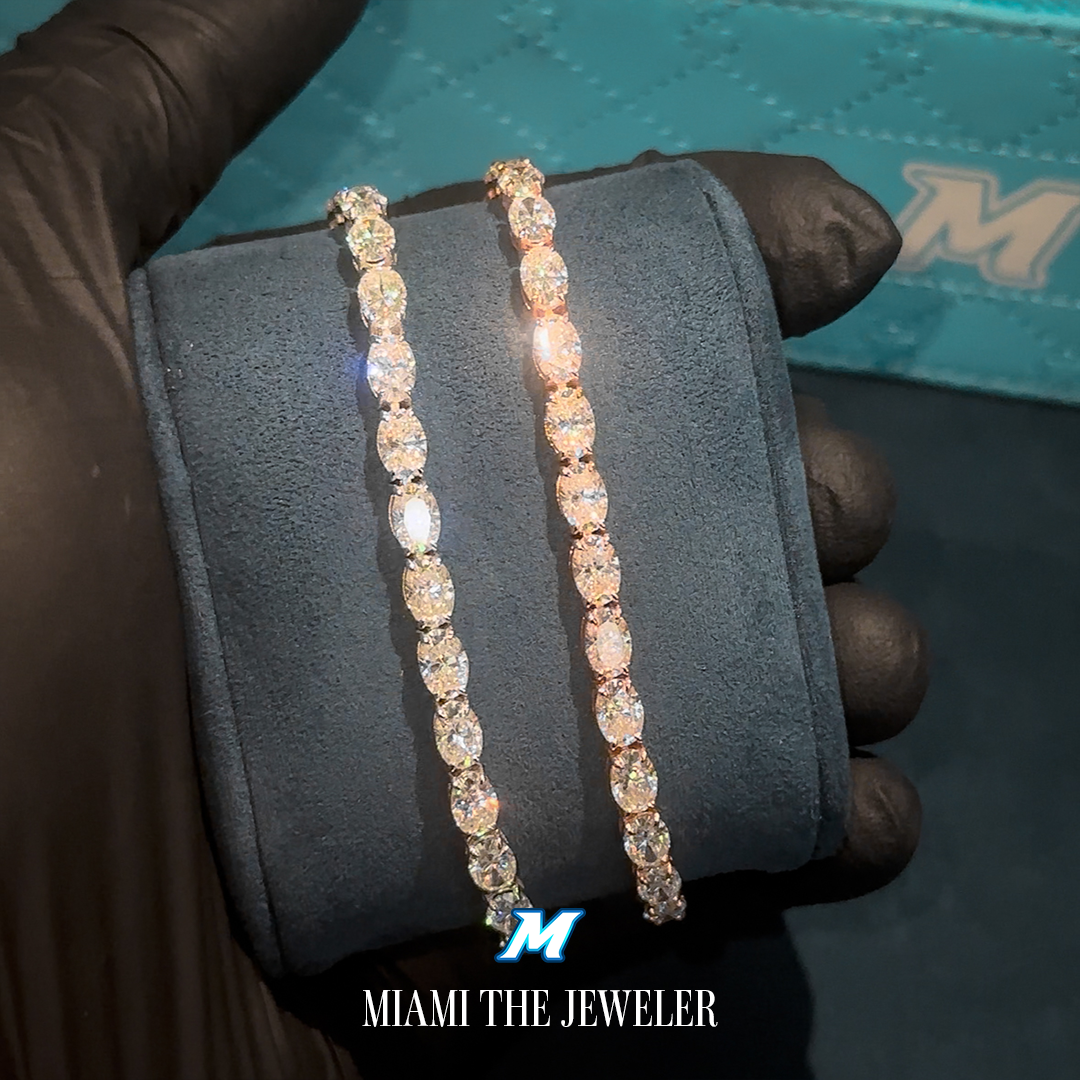 Moissanite Oval Cut Tennis Bracelet - Miami The Jeweler