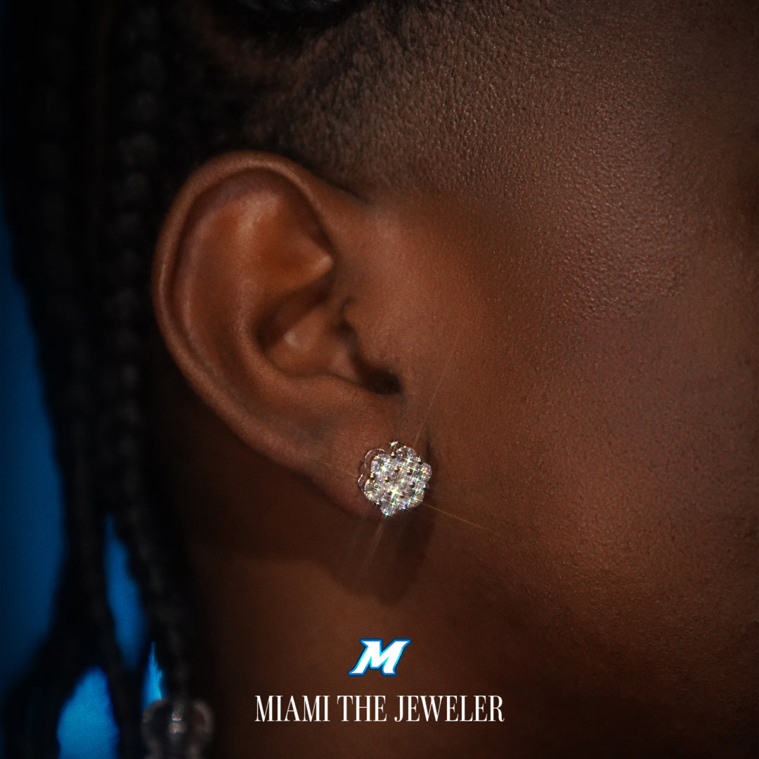 Moissanite Flower Studs