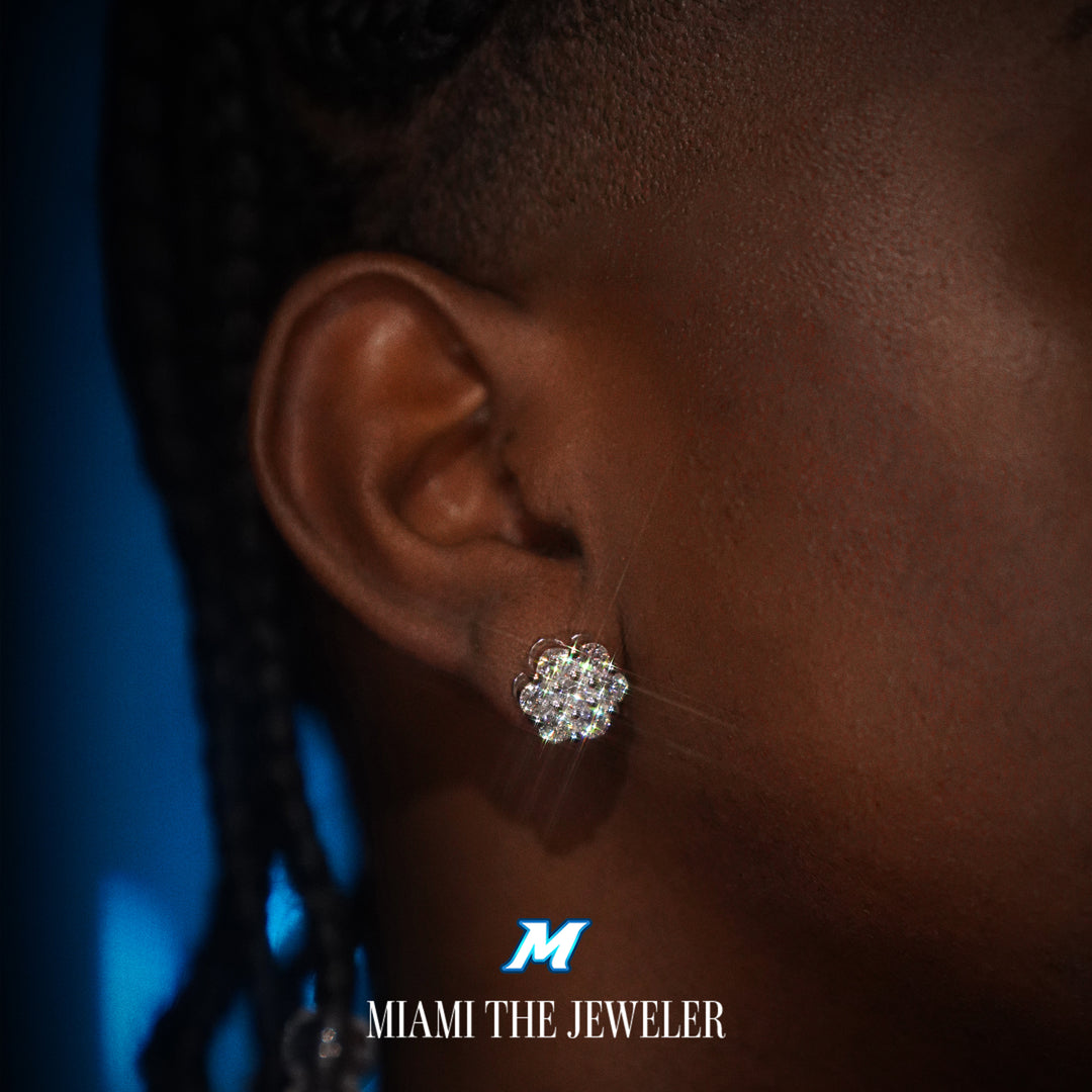 Moissanite Flower Studs