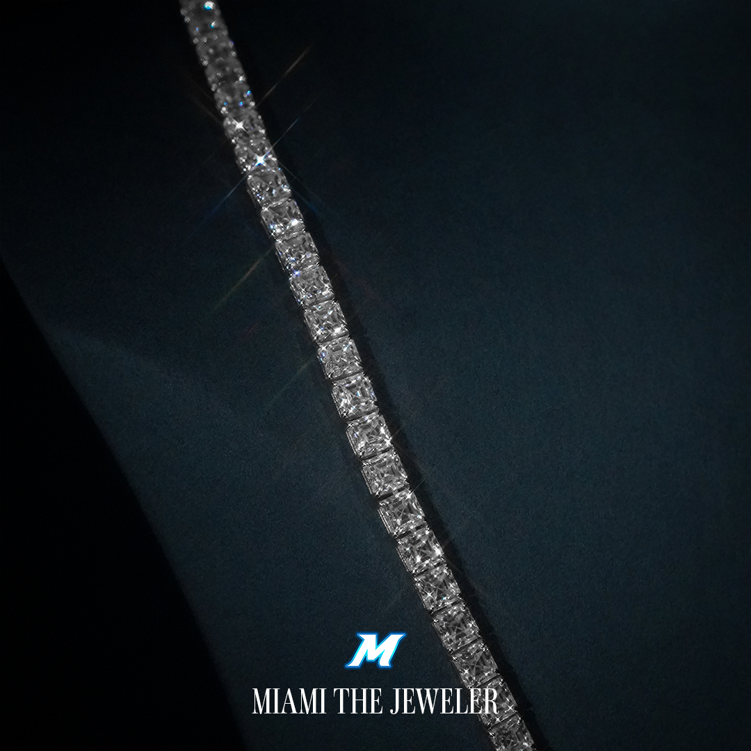 Moissanite Asscher Cut Tennis Chain [5MM] - Miami The Jeweler