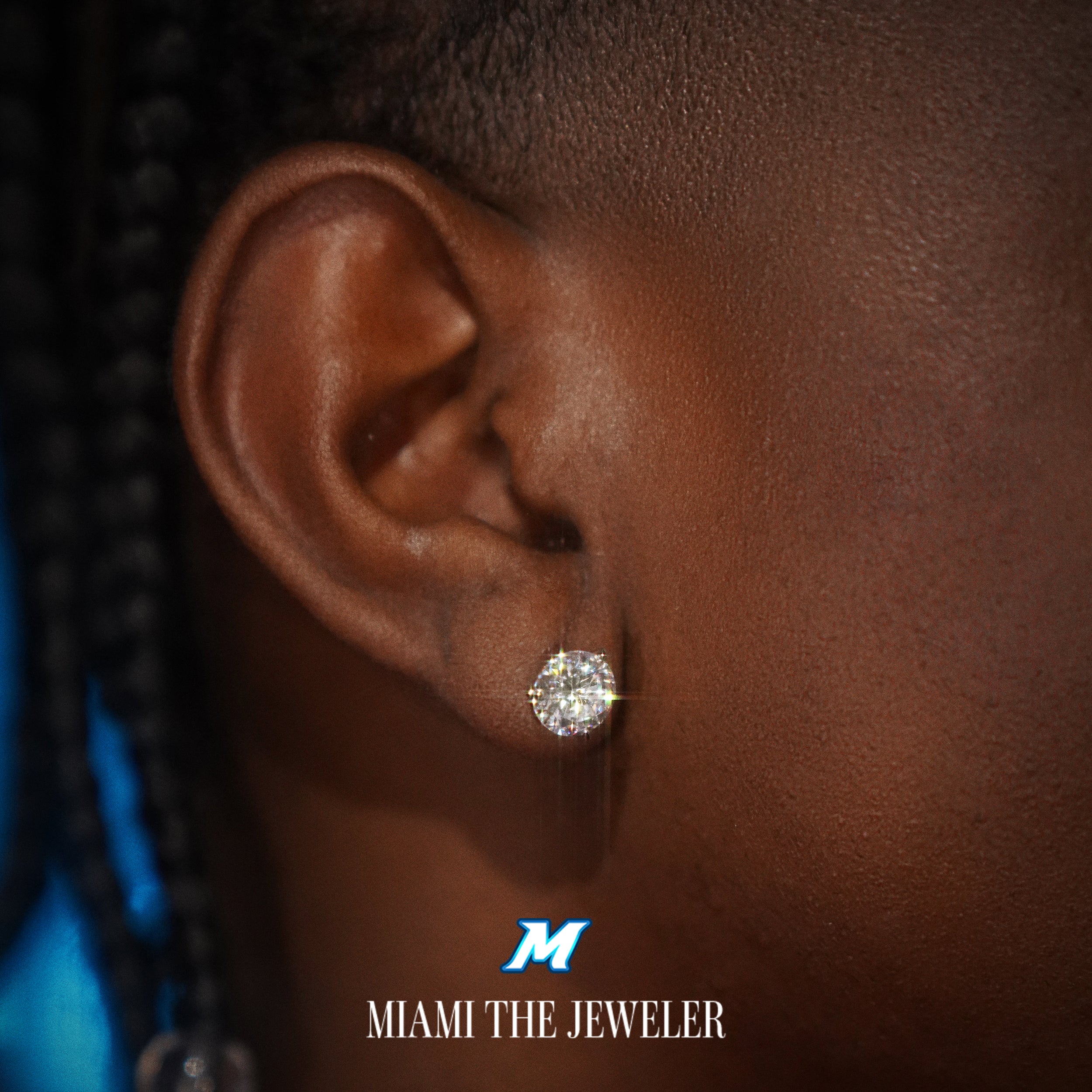 Moissanite Martini Studs - Miami The Jeweler