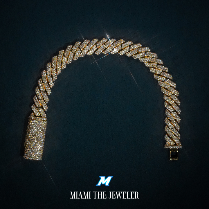 Moissanite Cuban Prong Bracelet [10mm] - Miami The Jeweler