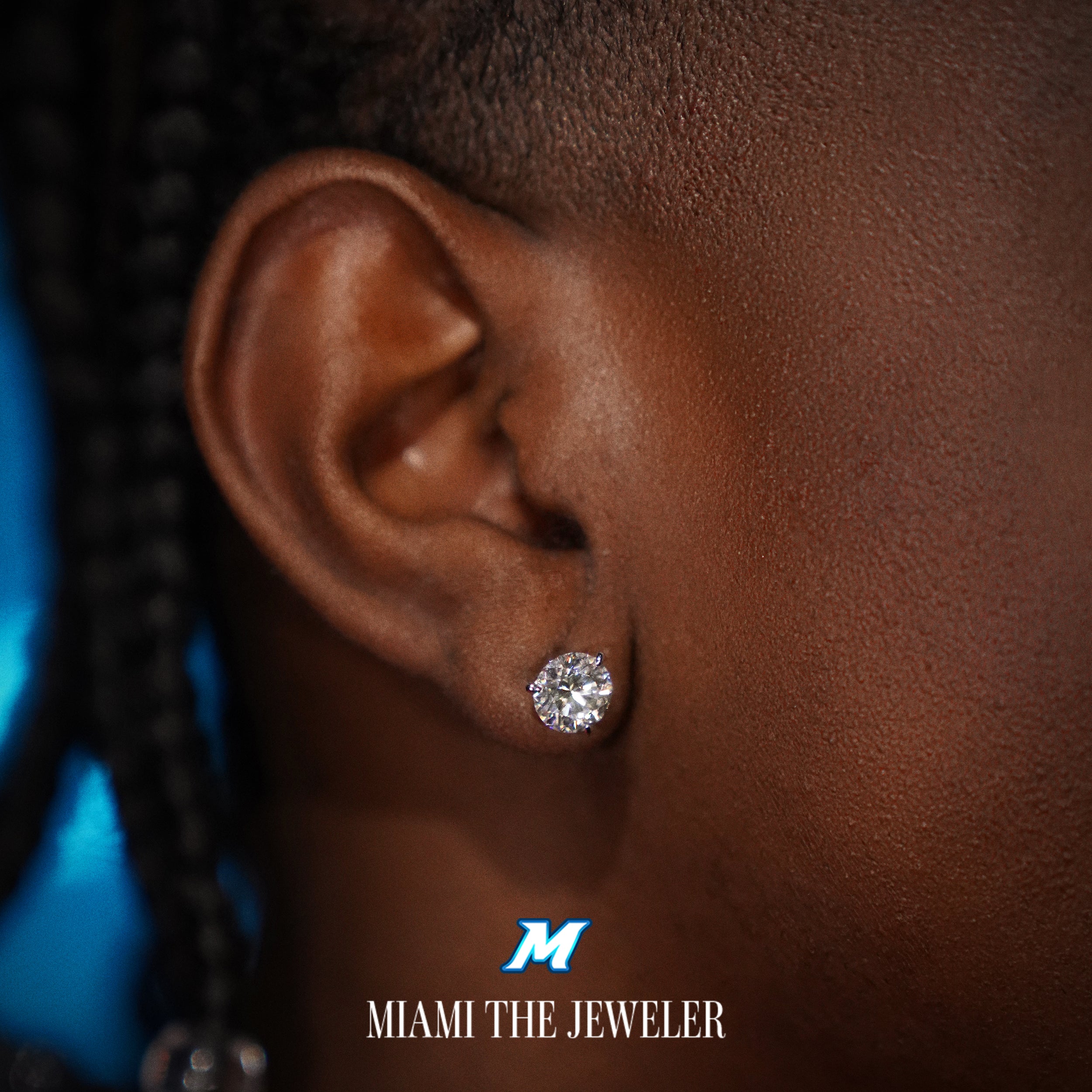 Moissanite Martini Studs - Miami The Jeweler
