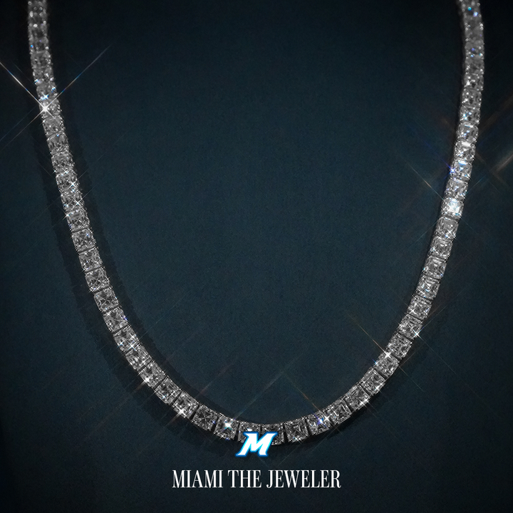 Moissanite Asscher Cut Tennis Chain [5MM] - Miami The Jeweler