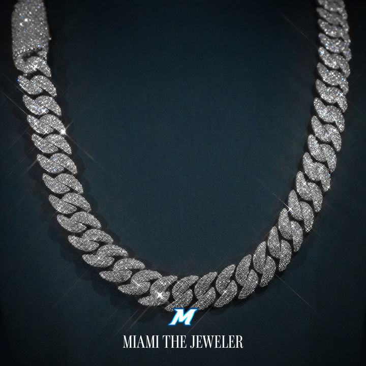 Moissanite Miami Cuban Chain [12mm] - Miami The Jeweler