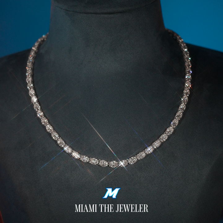 Moissanite Oval Cut Tennis Chain [4MM / 16in]