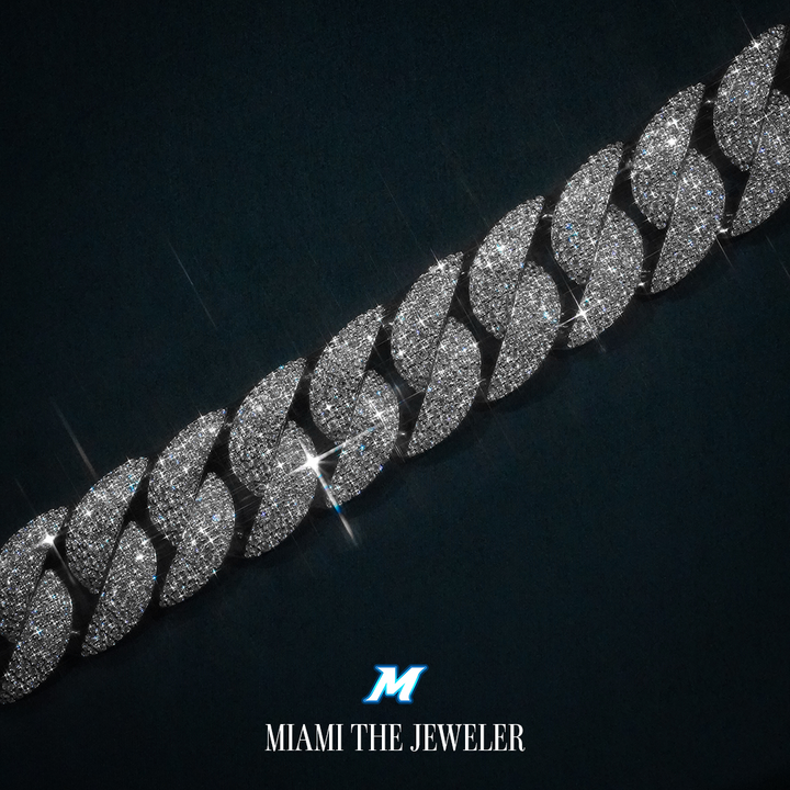Moissanite Miami Cuban Bracelet [22mm] - Miami The Jeweler