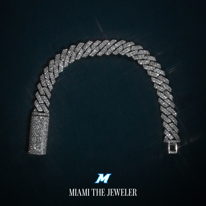Moissanite Cuban Prong Bracelet [10mm] - Miami The Jeweler