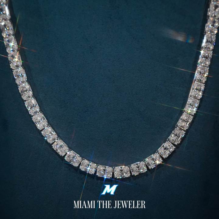 Moissanite Radiant Cut Tennis Chain [5MM] - Miami The Jeweler