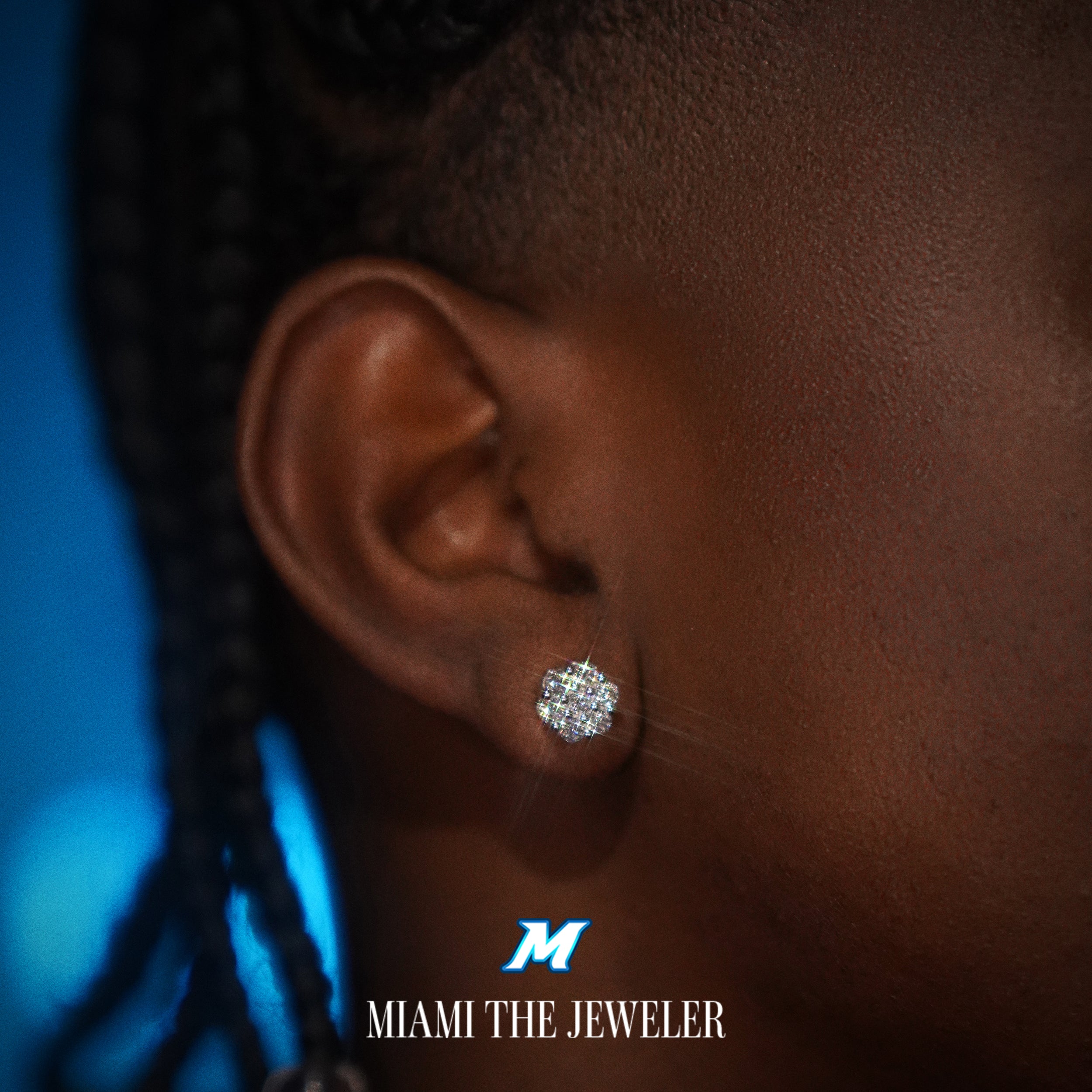 Moissanite Flower Studs - Miami The Jeweler