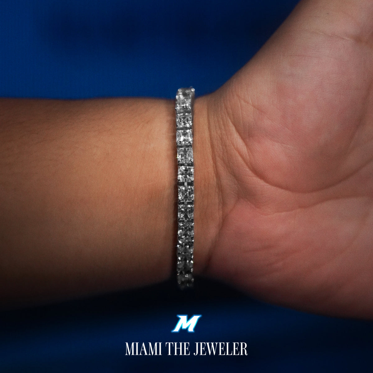 Moissanite Asscher Cut Tennis Bracelet [5mm] - Miami The Jeweler