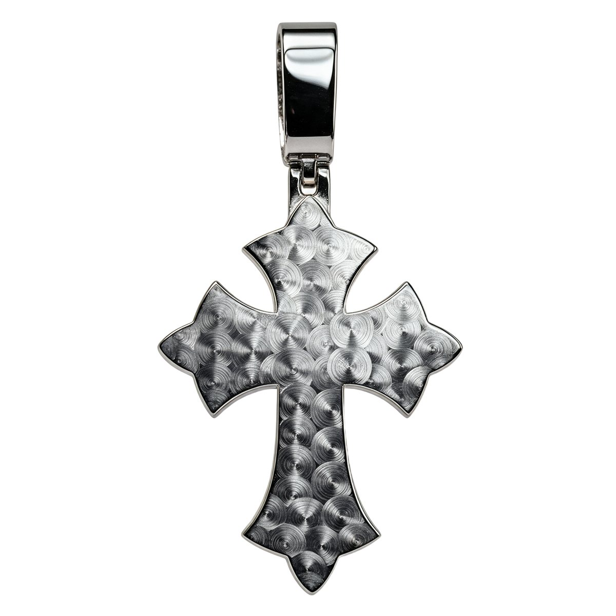 Moissanite Chrome Cross Pendant