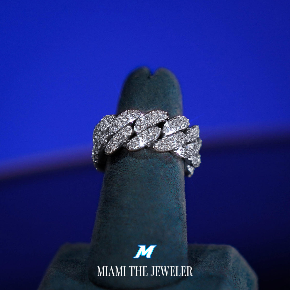 Moissanite Miami Cuban Ring - Miami The Jeweler