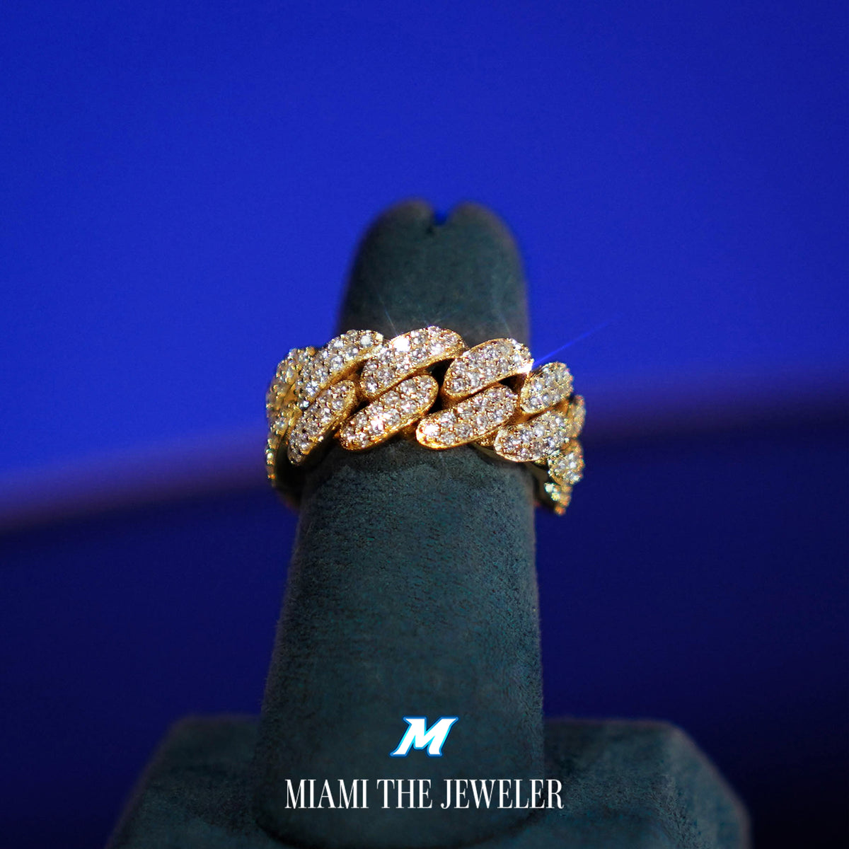 Moissanite Miami Cuban Ring - Miami The Jeweler