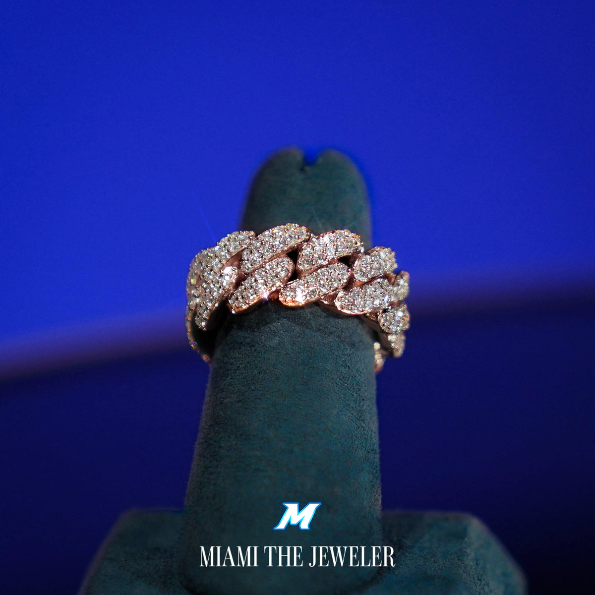 Moissanite Miami Cuban Ring - Miami The Jeweler
