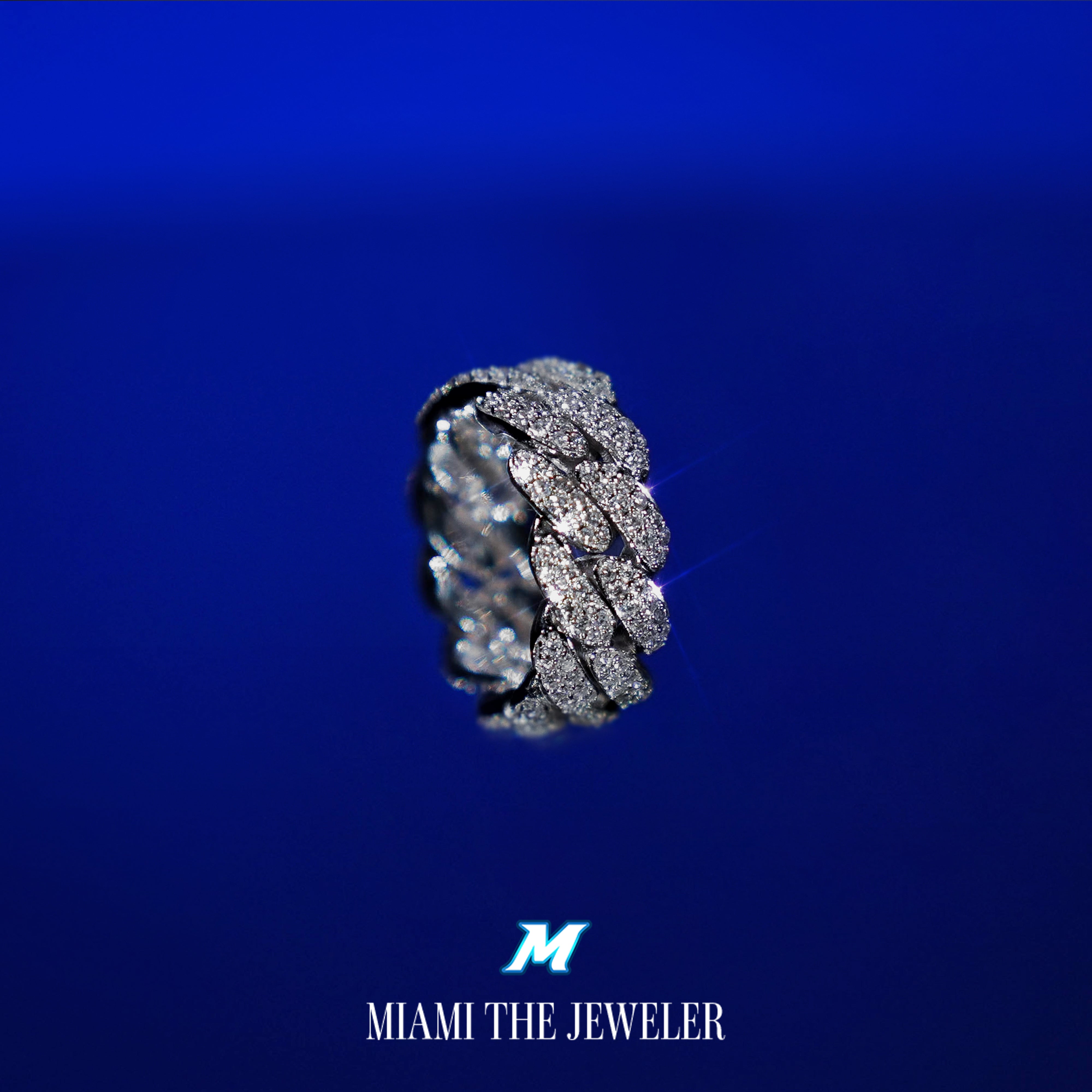 Moissanite Miami Cuban Ring - Miami The Jeweler