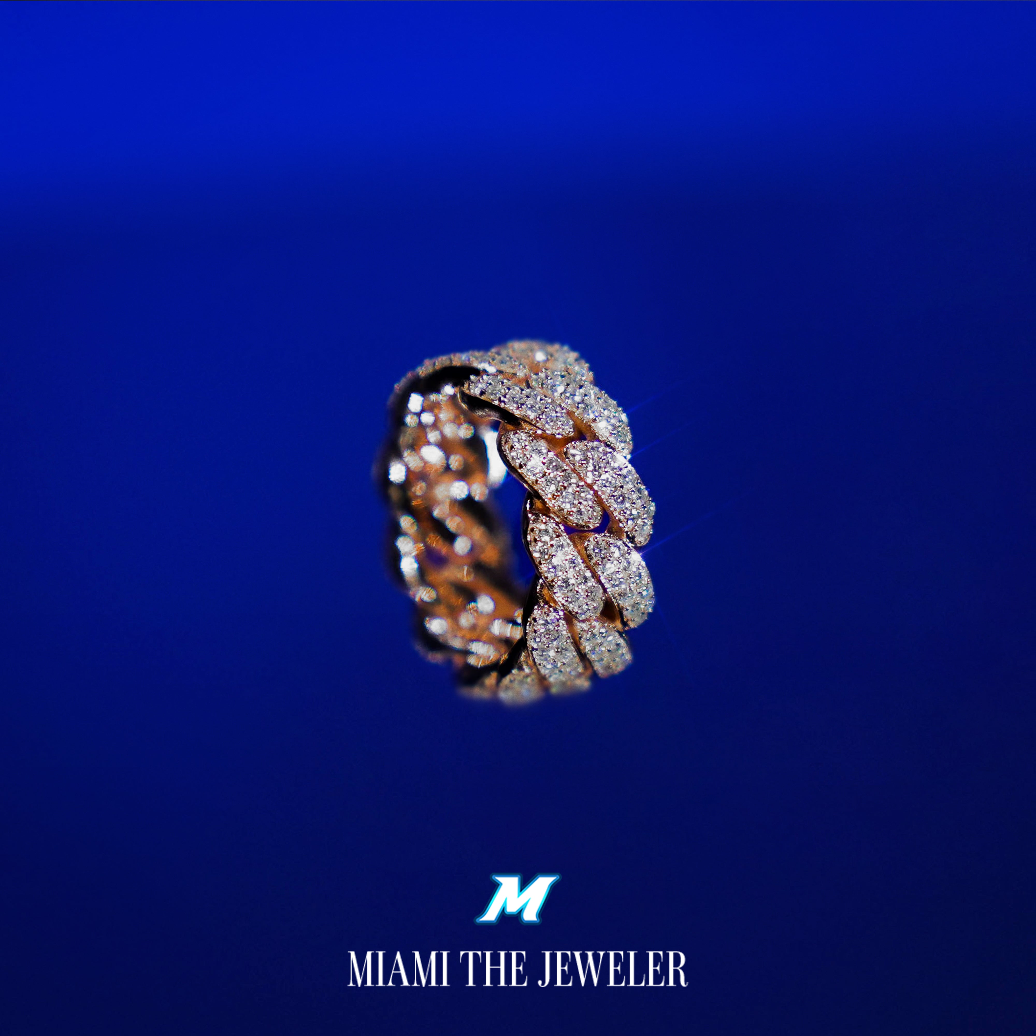 Moissanite Miami Cuban Ring - Miami The Jeweler