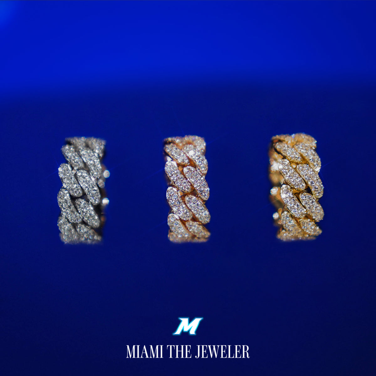 Moissanite Miami Cuban Ring - Miami The Jeweler