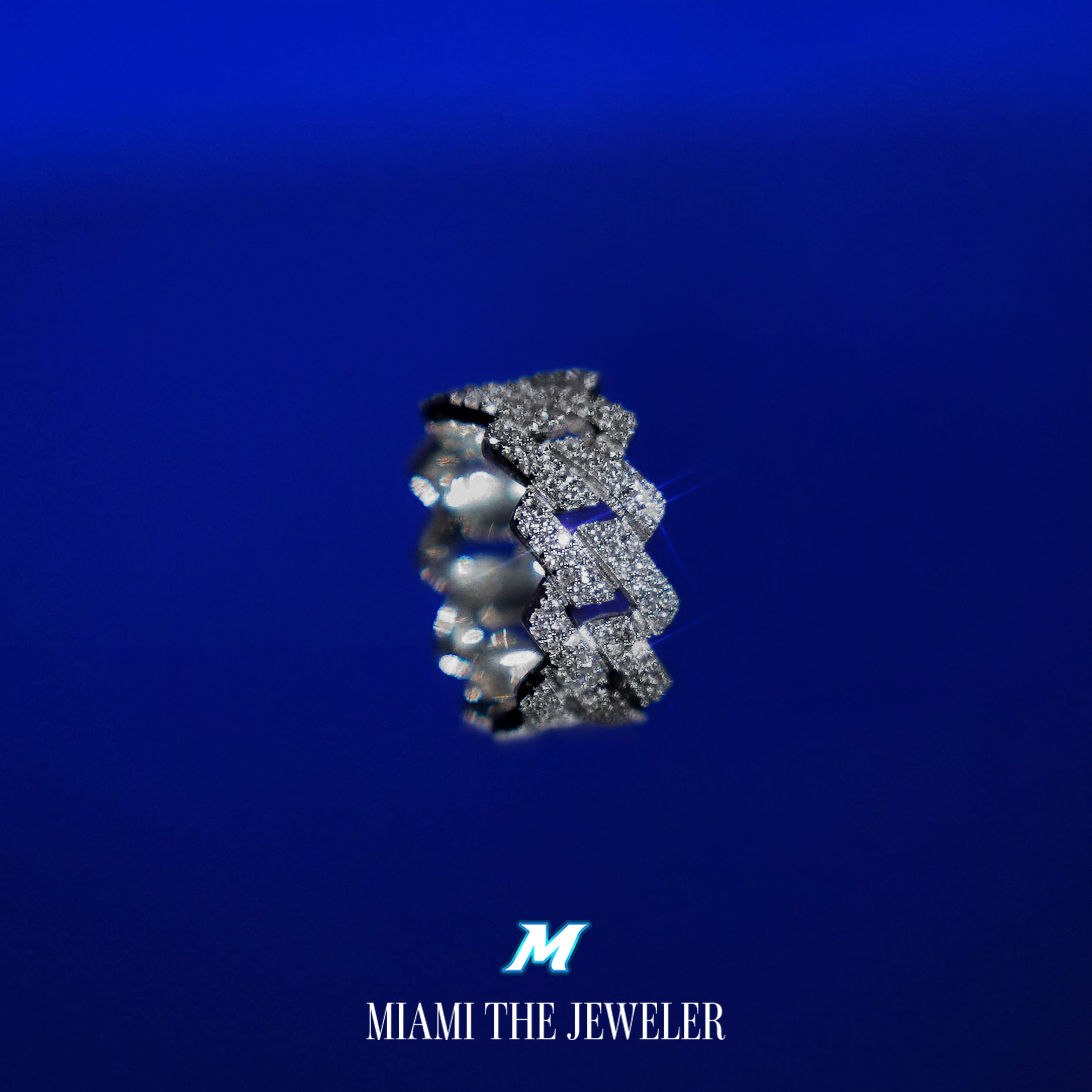Moissanite Cuban Prong Ring - Miami The Jeweler