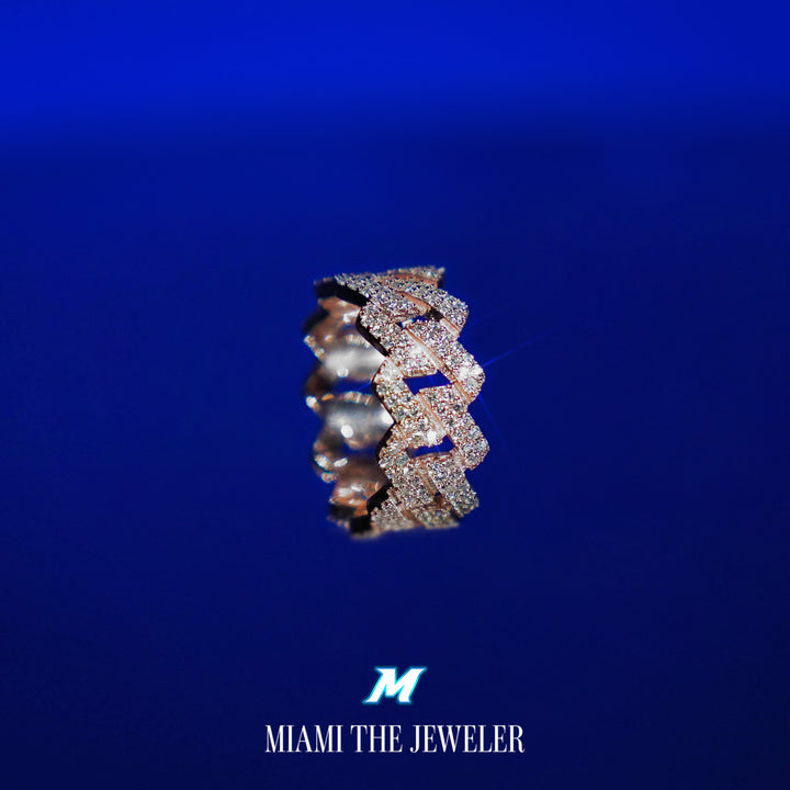 Moissanite Cuban Prong Ring