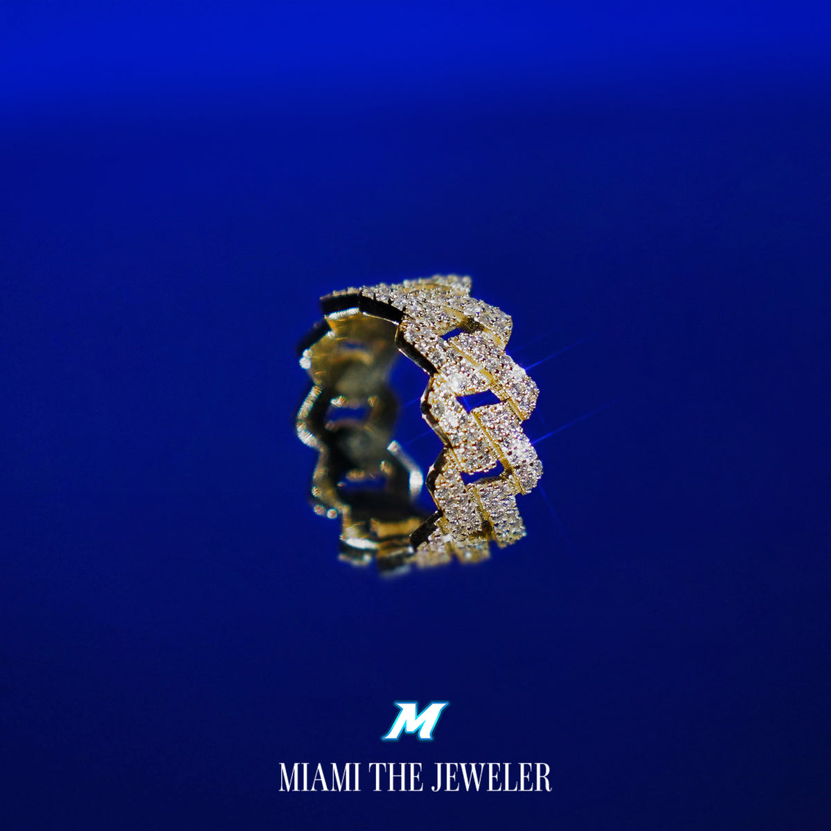 Moissanite Cuban Prong Ring - Miami The Jeweler