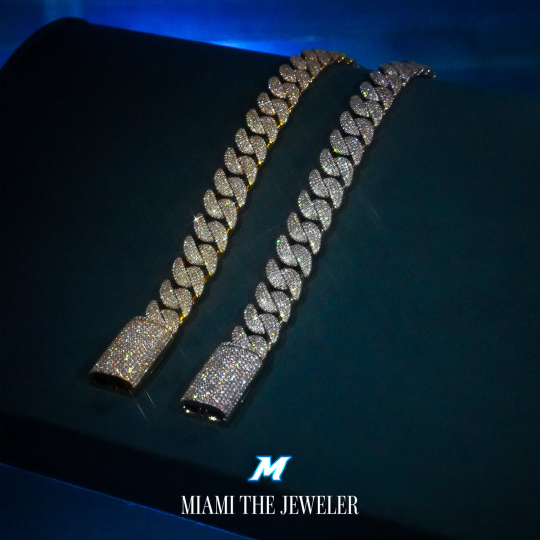 Moissanite Miami Cuban Bracelet [14mm] - Miami The Jeweler
