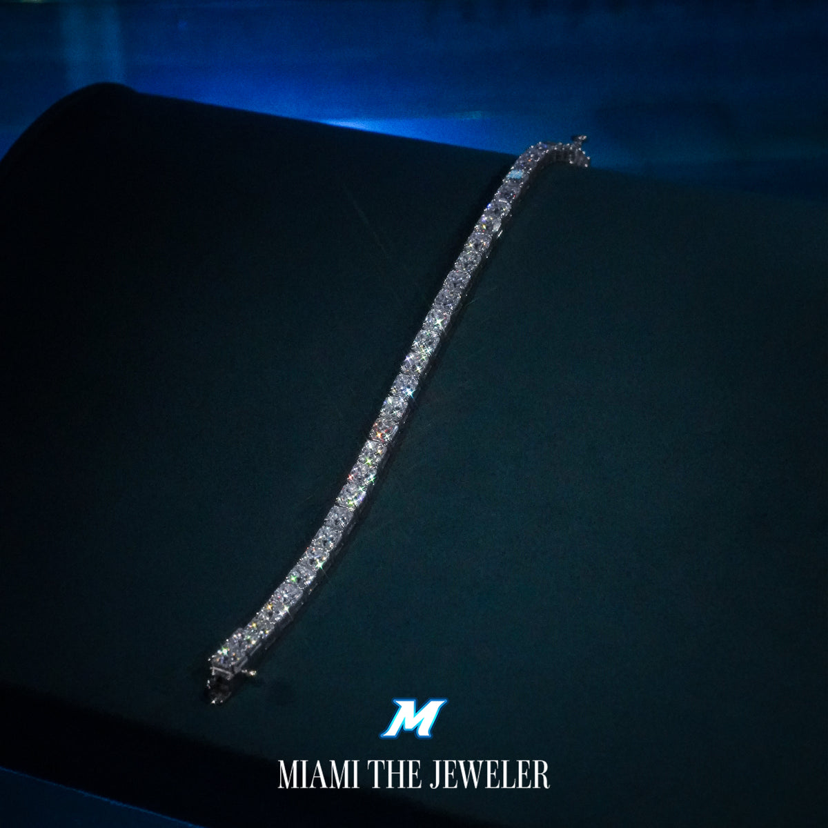 Moissanite Asscher Cut Tennis Bracelet [5mm] - Miami The Jeweler