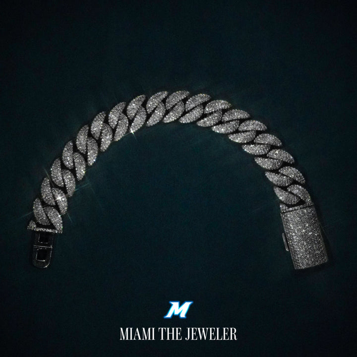 Moissanite Miami Cuban Bracelet [14mm] - Miami The Jeweler