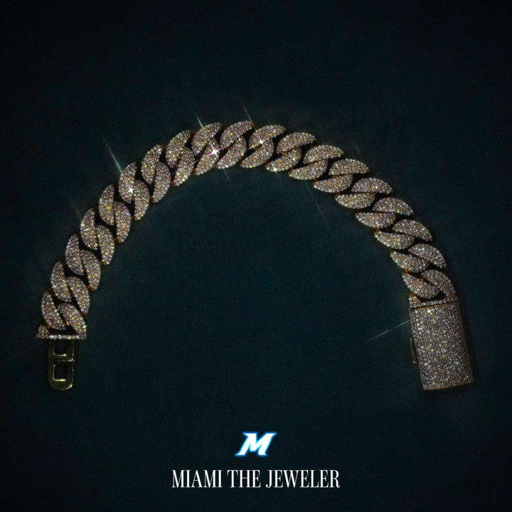 Moissanite Miami Cuban Bracelet [14mm] - Miami The Jeweler