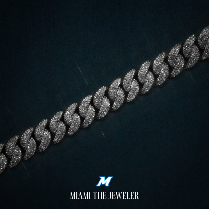 Moissanite Miami Cuban Bracelet [14mm] - Miami The Jeweler