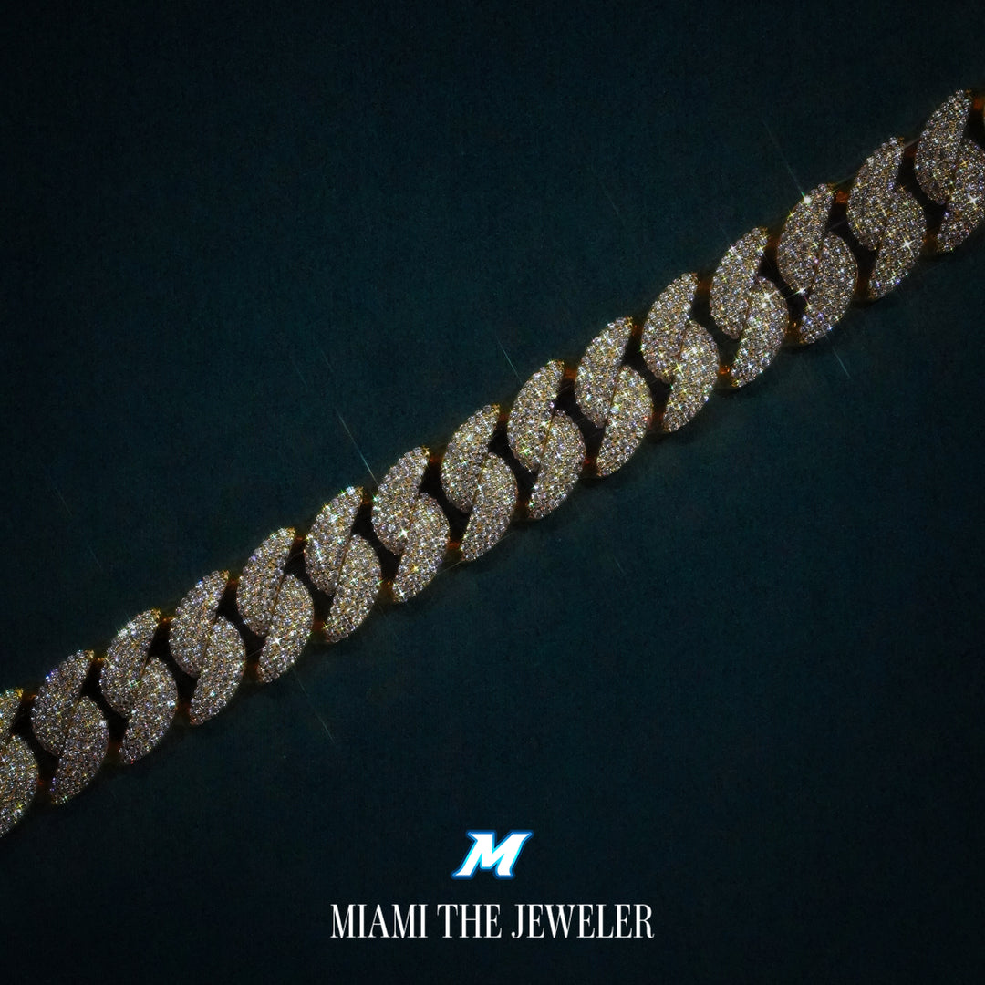 Moissanite Miami Cuban Bracelet [14mm] - Miami The Jeweler