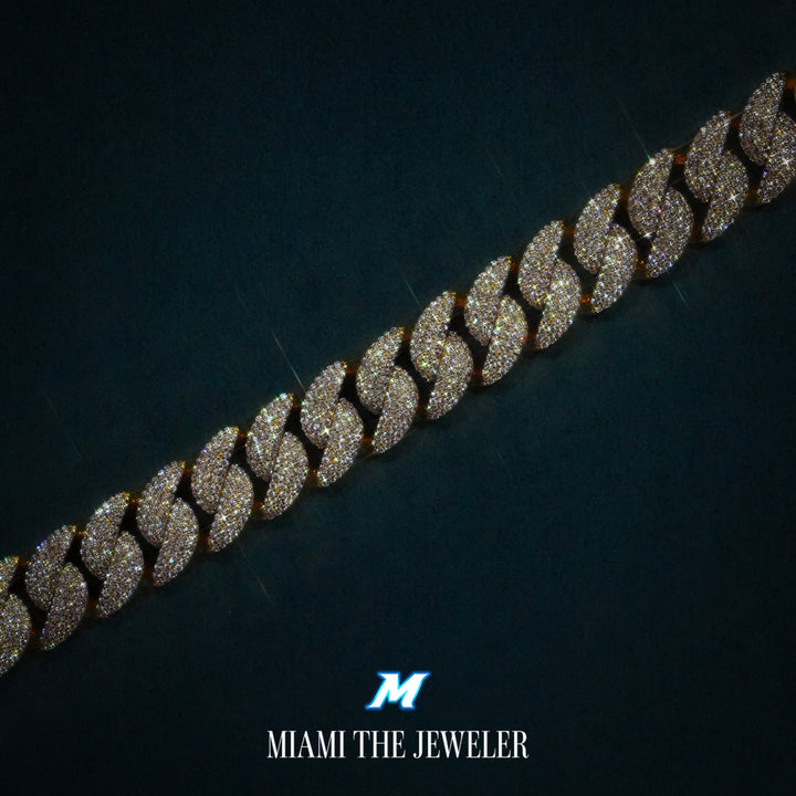 Moissanite Miami Cuban Bracelet [14mm] - Miami The Jeweler