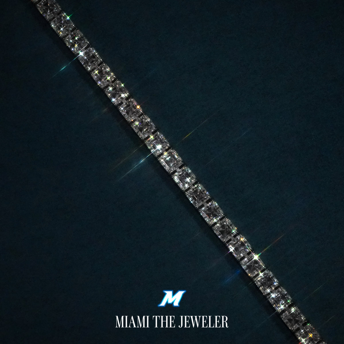 Moissanite Asscher Cut Tennis Bracelet [5mm] - Miami The Jeweler