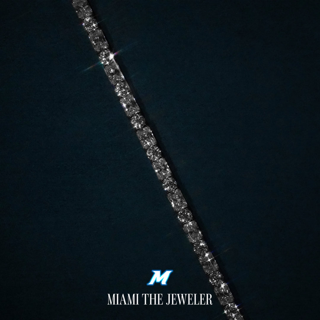 Moissanite Radiant x Round Cut Tennis Bracelet [5mm]