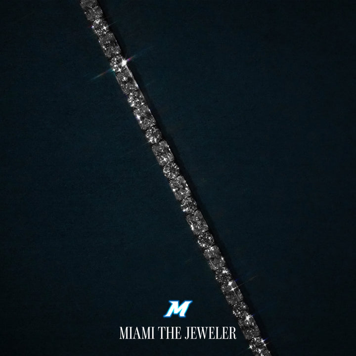 Moissanite Radiant x Round Cut Tennis Bracelet [5mm]