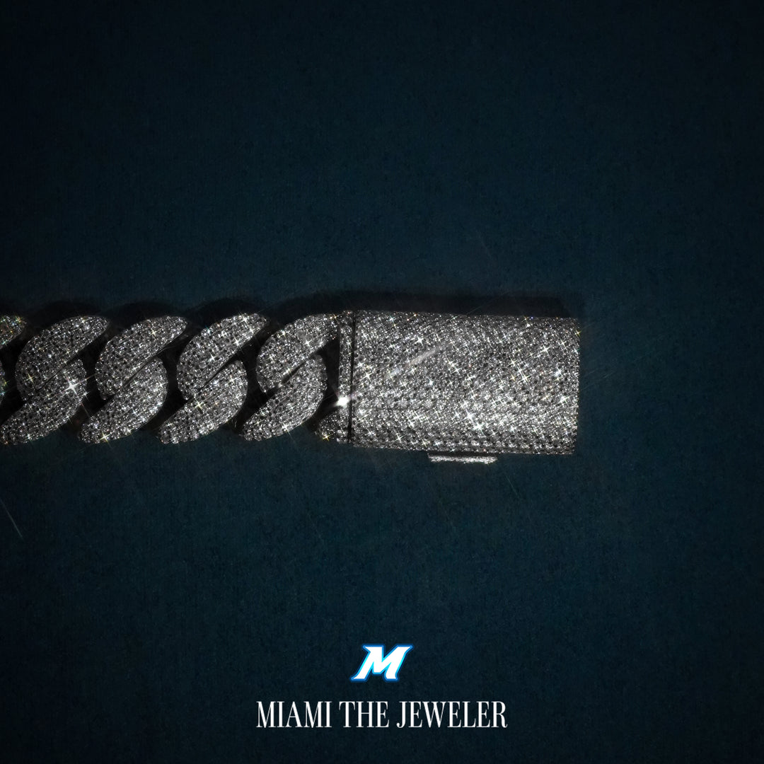 Moissanite Miami Cuban Bracelet [14mm] - Miami The Jeweler