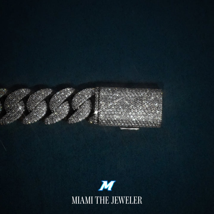Moissanite Miami Cuban Bracelet [14mm] - Miami The Jeweler