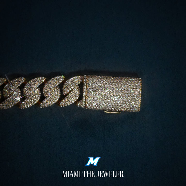 Moissanite Miami Cuban Bracelet [14mm] - Miami The Jeweler
