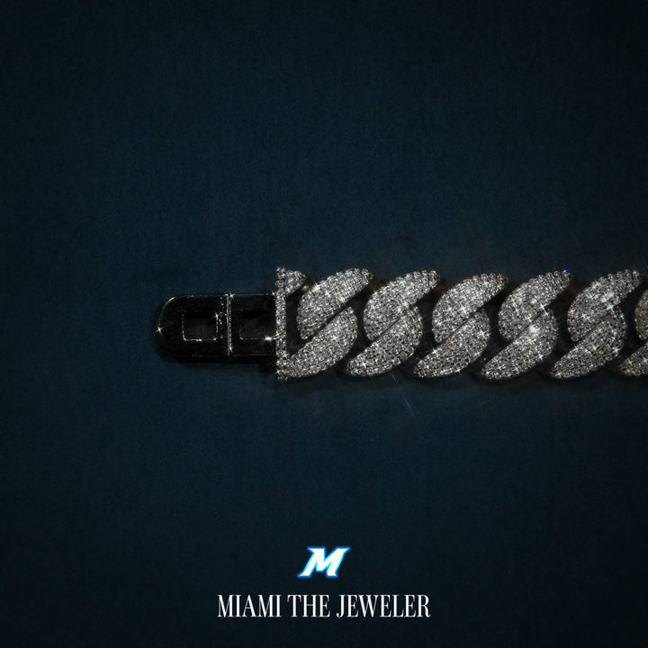 Moissanite Miami Cuban Bracelet [14mm] - Miami The Jeweler