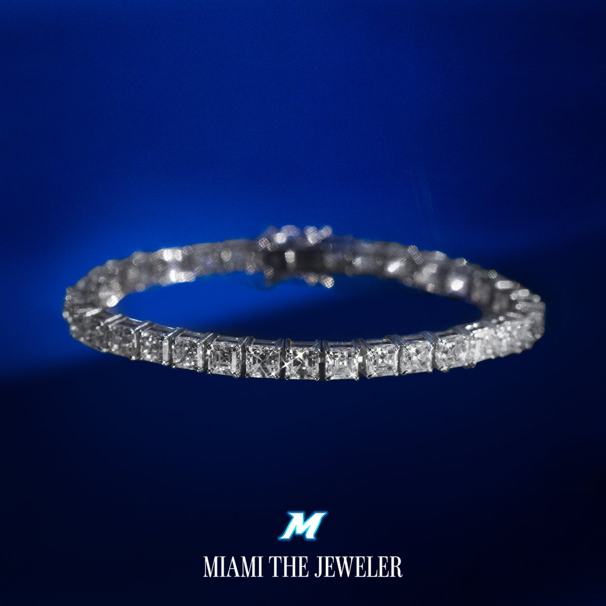 Moissanite Asscher Cut Tennis Bracelet [5mm] - Miami The Jeweler