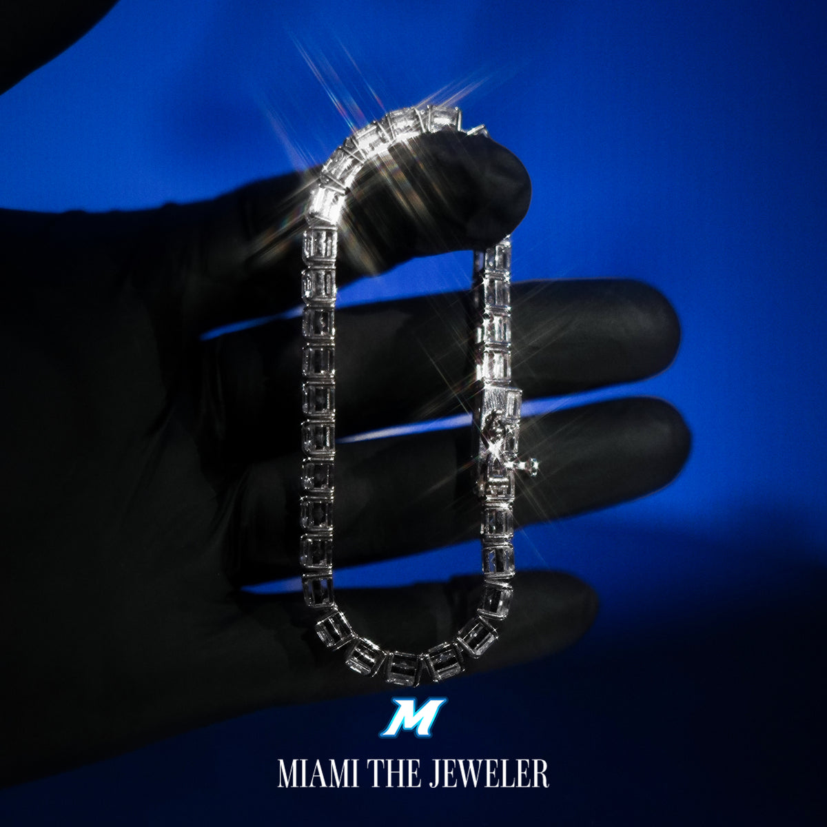 Moissanite Asscher Cut Tennis Bracelet [5mm] - Miami The Jeweler