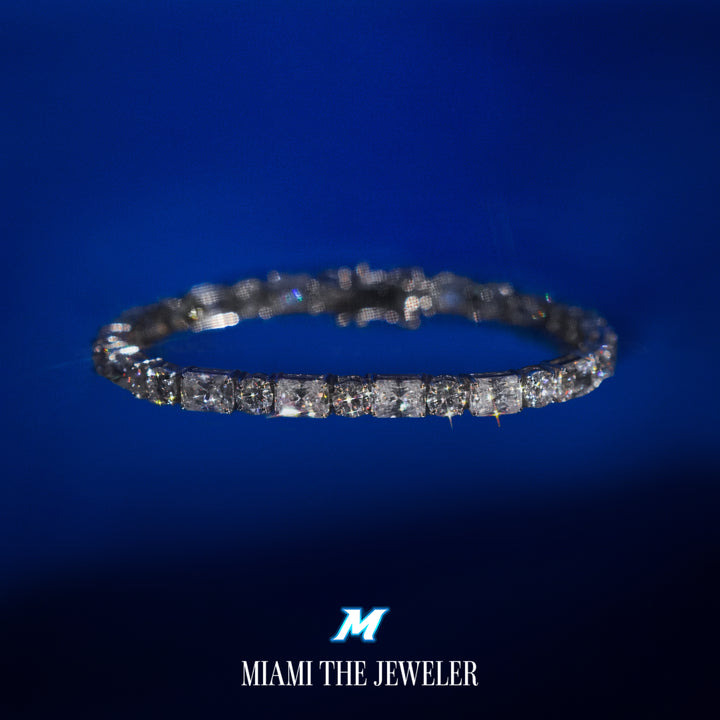 Moissanite Radiant x Round Cut Tennis Bracelet [5mm]