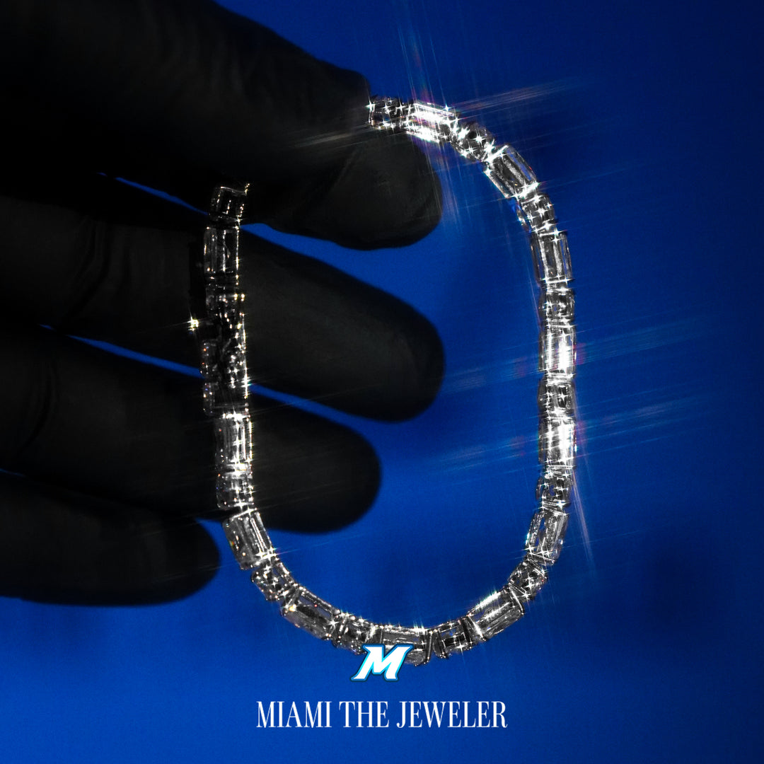 Moissanite Radiant x Round Cut Tennis Bracelet [5mm]