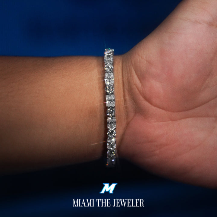 Moissanite Radiant x Round Cut Tennis Bracelet [5mm]