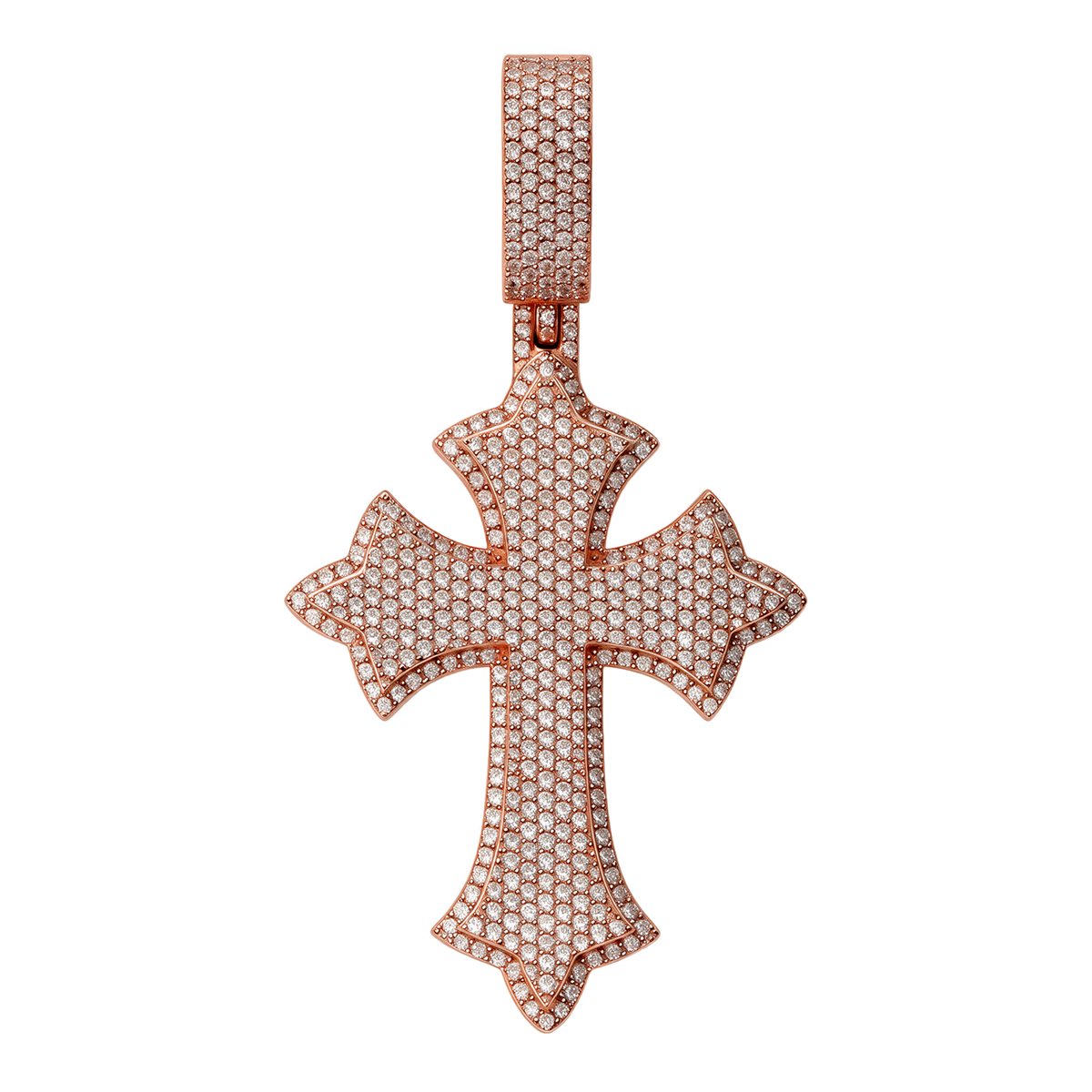 Moissanite Chrome Cross Pendant