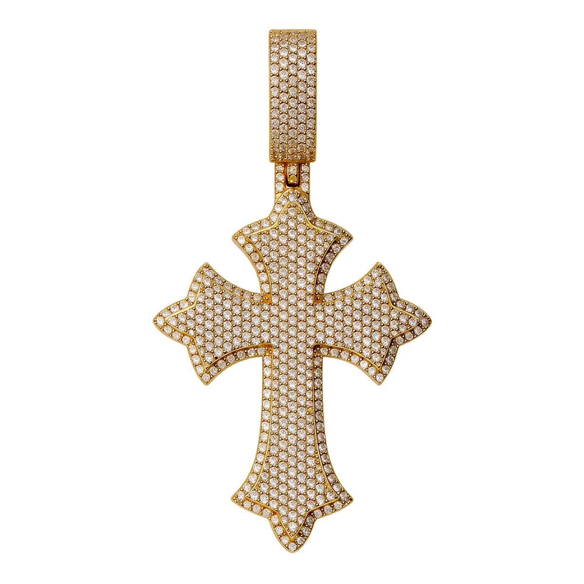 Moissanite Chrome Cross Pendant